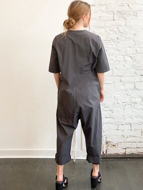 Elsa Esturgie Dark Slate Gray Organic Cotton Jumpsuit France 42 US 10
